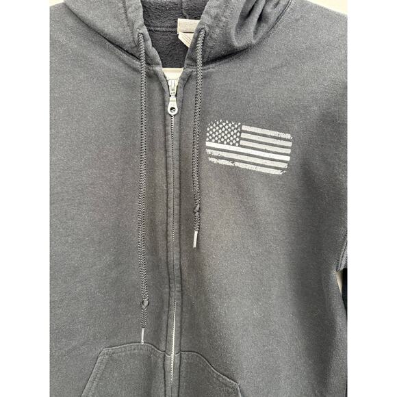 Gildan Flag Zipper Hoodie Size Med - Picture 1 of 9